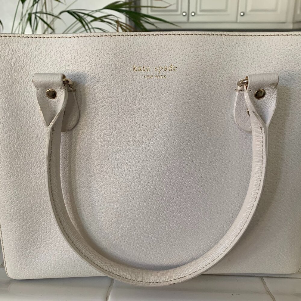 Kate Spade White Pebbled Leather "Sam" Tote handbag
